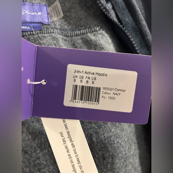 NWT Seraphine - 3-in-1 Active Hoodie - Conner Navy size small - Picture 8 of 8